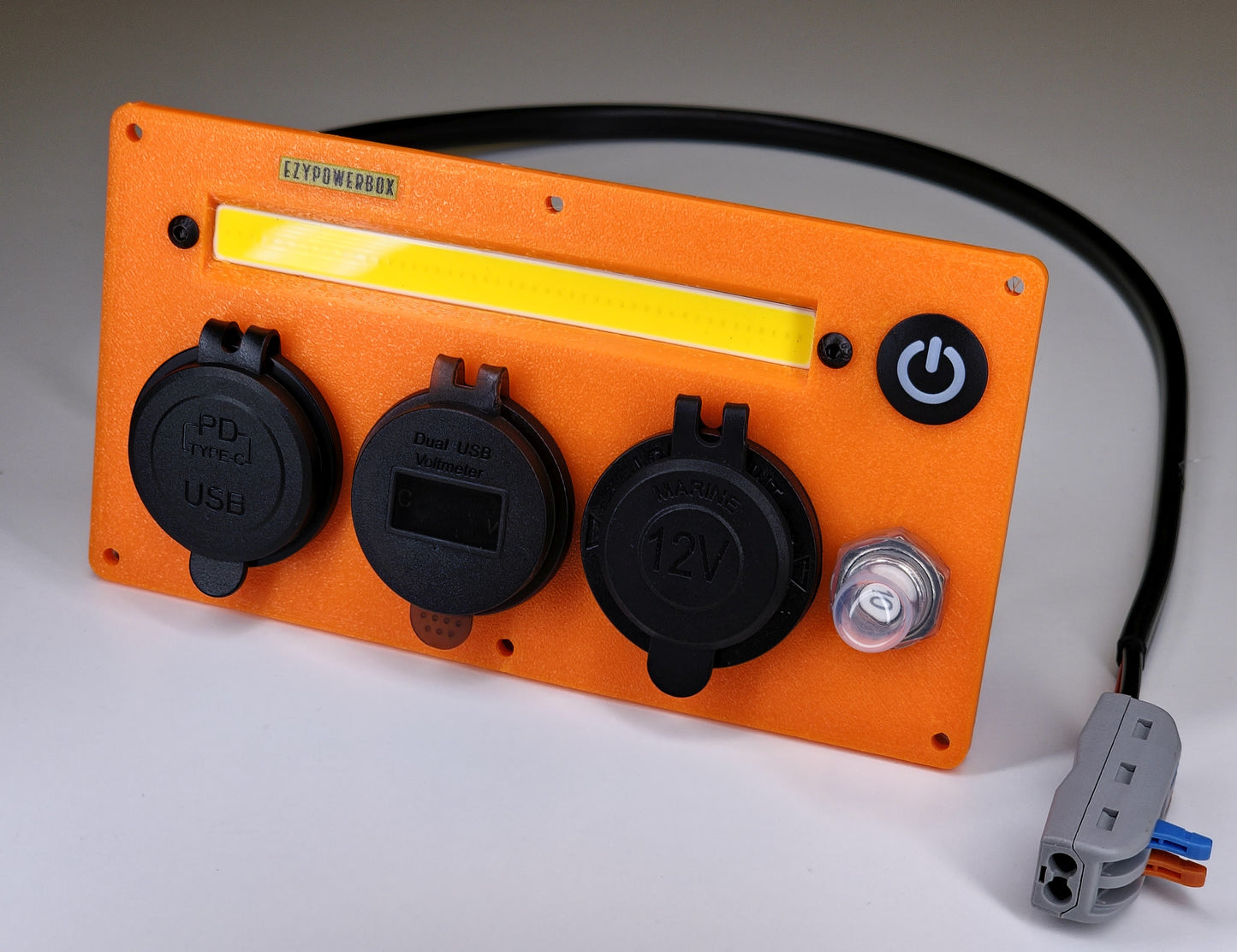 Car Camper Canopy Caravan Boat 12V 24V Power Panel USB phone laptop charger cigarette socket LED