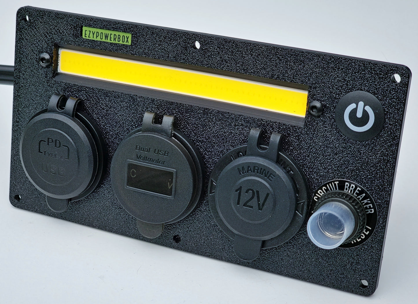 Car Camper Canopy Caravan Boat 12V 24V Power Panel USB phone laptop charger cigarette socket LED