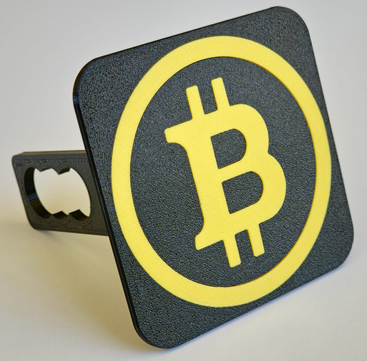 Trailer hitch tow receiver cover cap Bitcoin BTC crypto custom protector