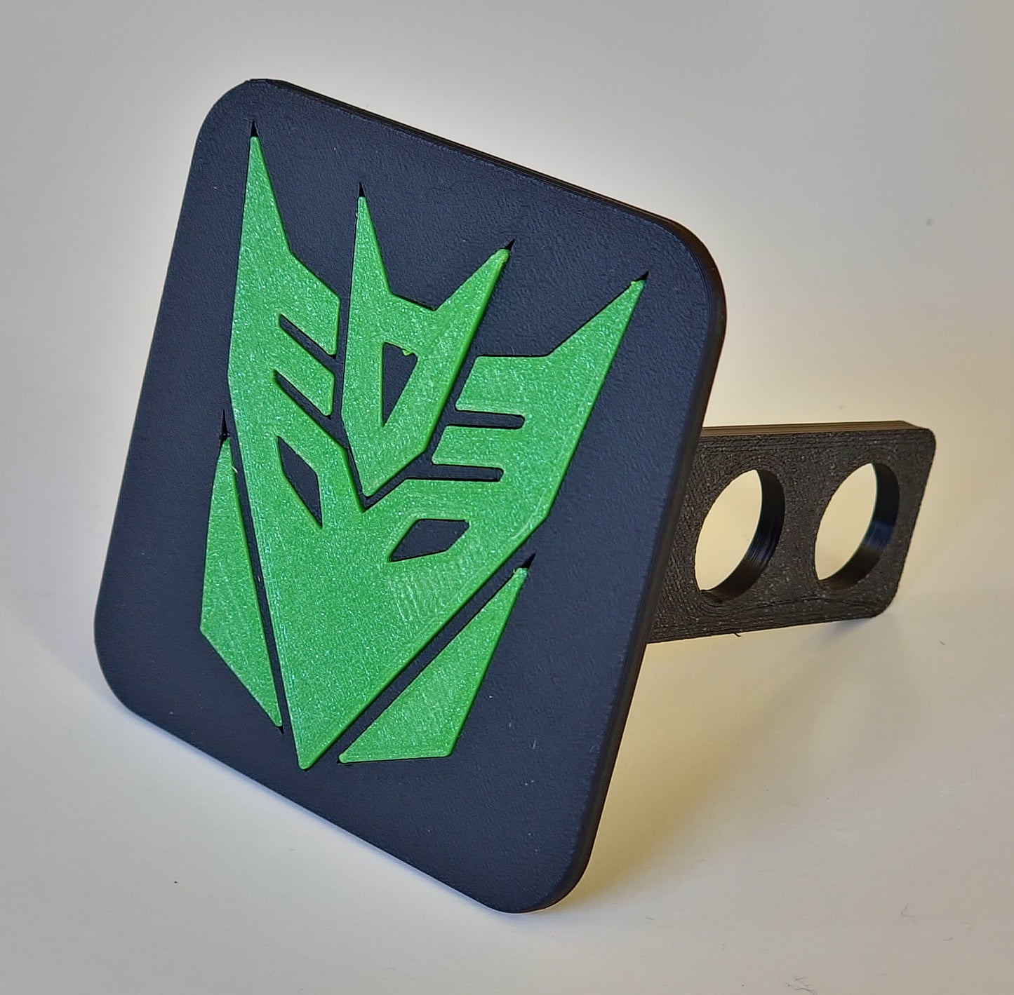 Trailer hitch tow receiver cover cap funny Transformers Decepticon custom