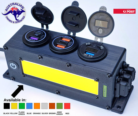 RTT Roof Top Tent Car Camper Canopy Caravan Boat 12V Power Box USB phone laptop charger cig socket LED custom offgrid