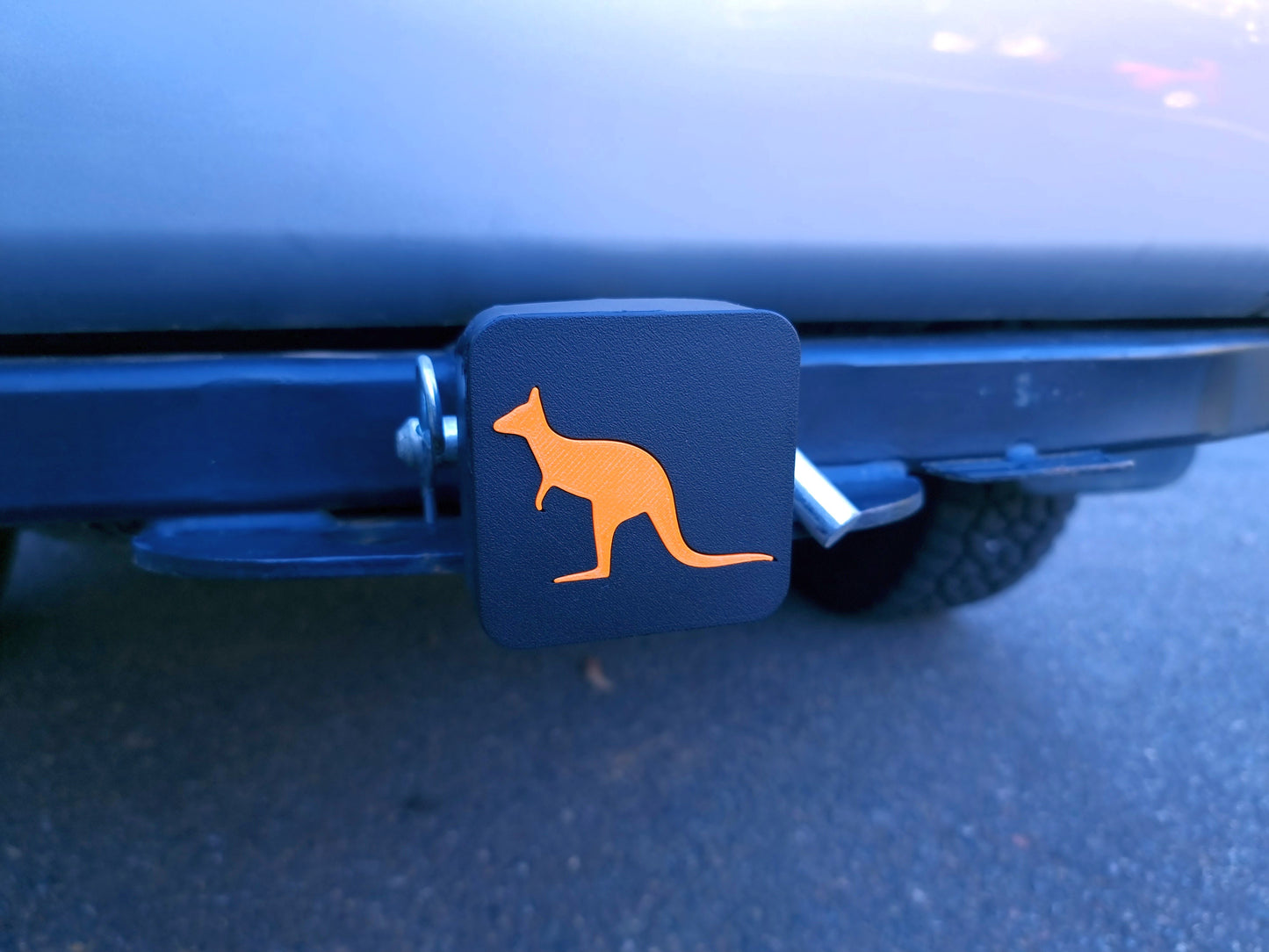 Trailer hitch tow receiver cover cap funny Kangaroo Roo Australia Outback custom