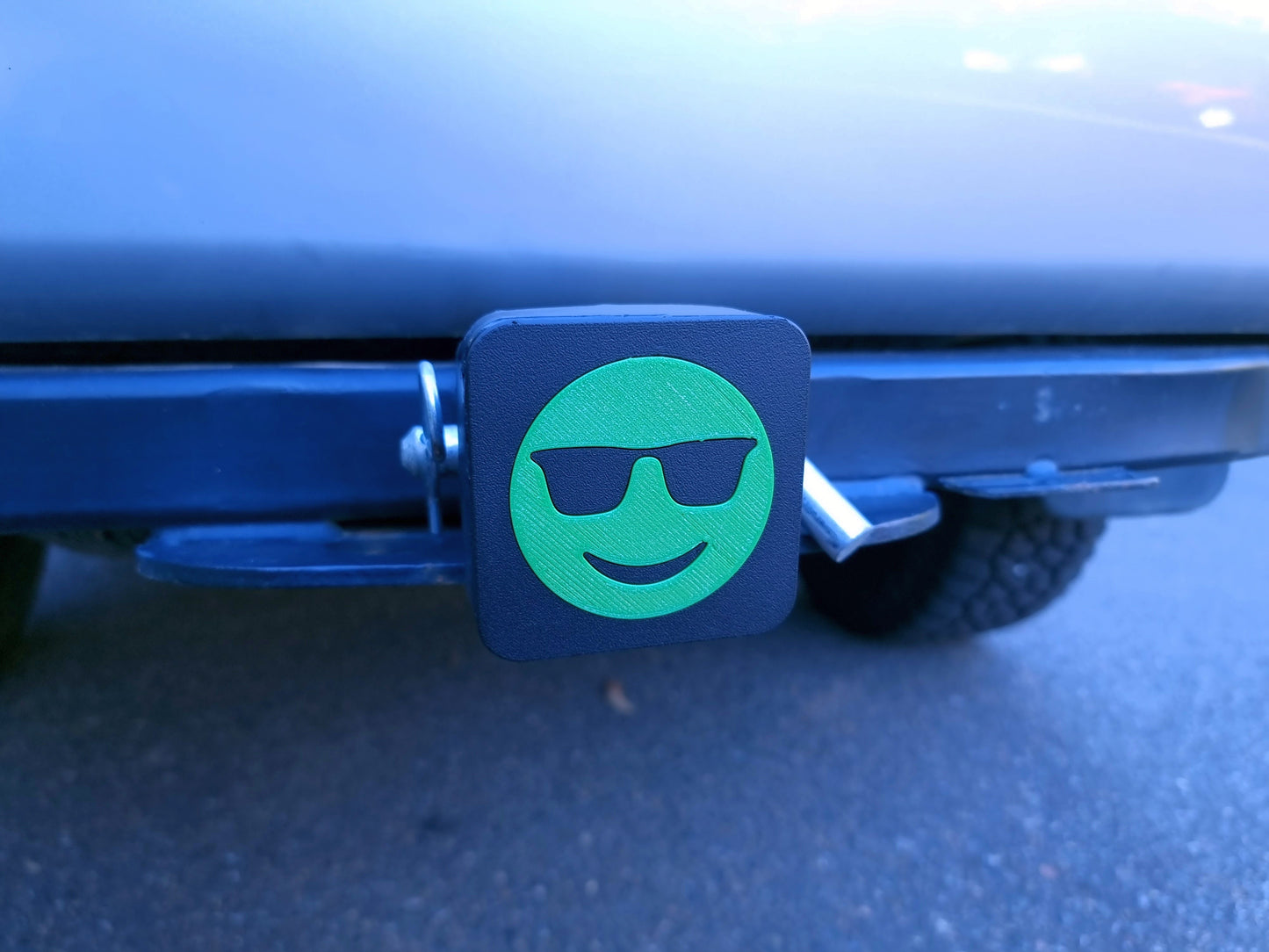 Trailer hitch tow receiver cover cap funny Smiley Smile custom protector